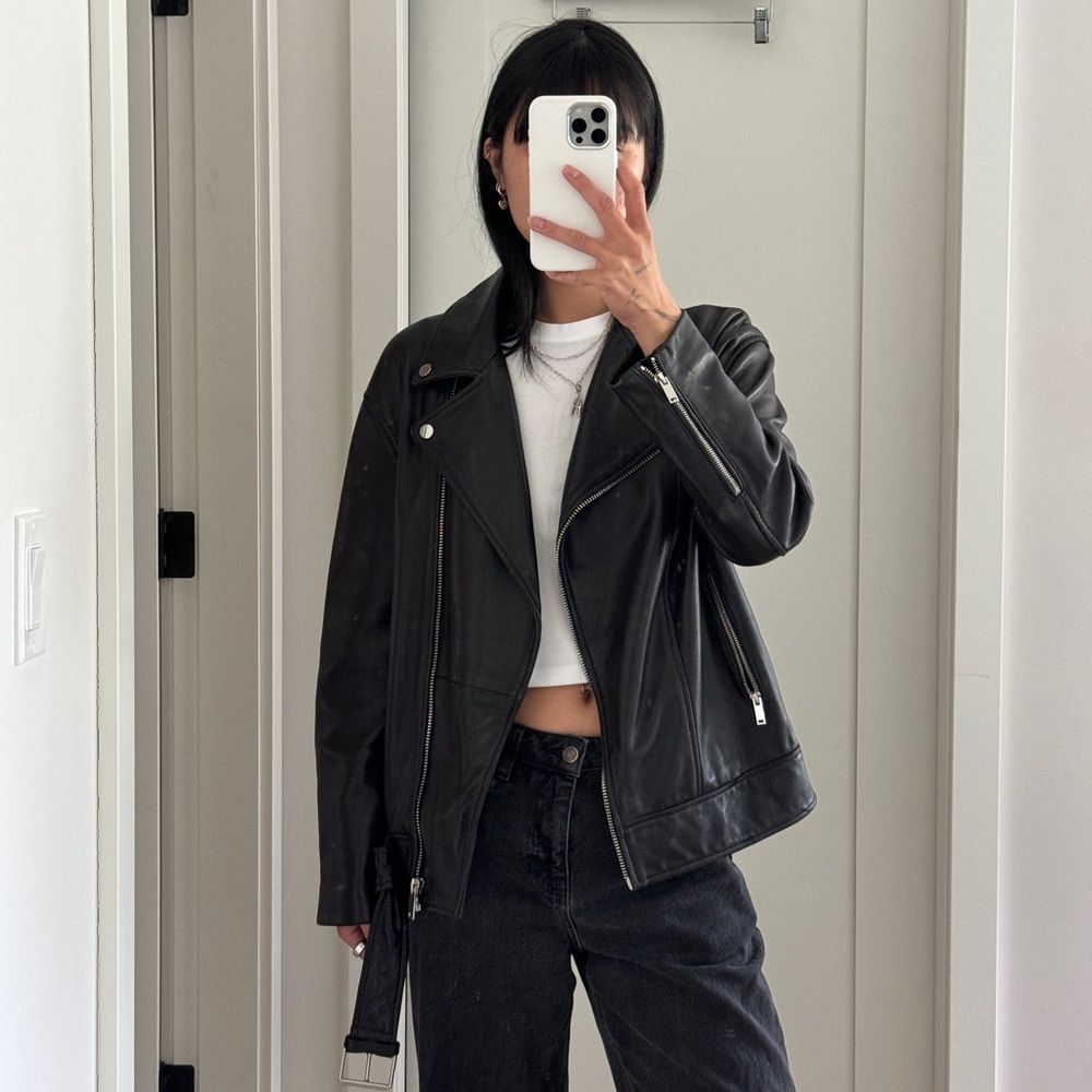Zara Italy genuine leather jacket